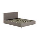 Šedá čalouněná dvoulůžková postel s úložným prostorem s roštem 180x200 cm Nahiri – Kave Home
