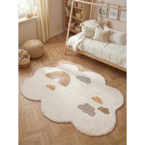 Krémový pratelný/ručně tkaný bavlněný dětský koberec 140x200 cm Snuggle Willy – Hanse Home-image-1