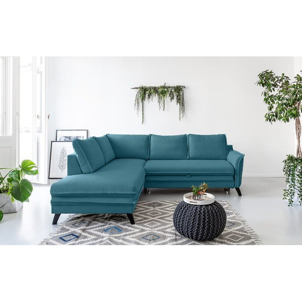 Tyrkysová rozkládací rohová pohovka Miuform Charming Charlie L, levý roh-image-1