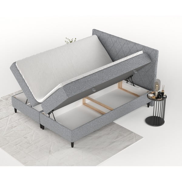 Šedá boxspring postel s úložným prostorem 180x200 cm Gwen – Maison de Rêve-image-4