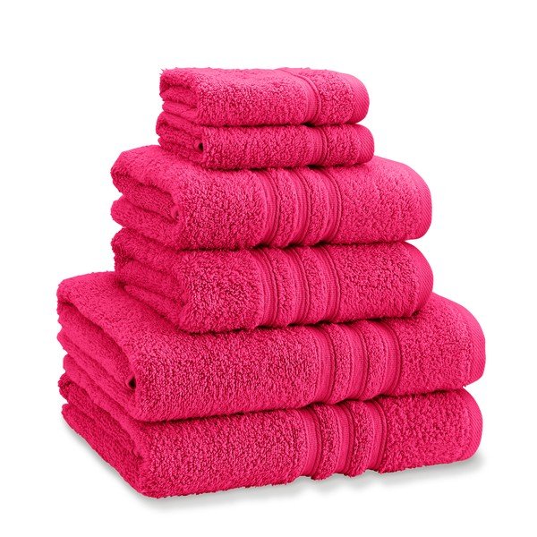 Tmavě růžové froté bavlněné ručníky a osušky v sadě 6 ks Zero Twist – Catherine Lansfield