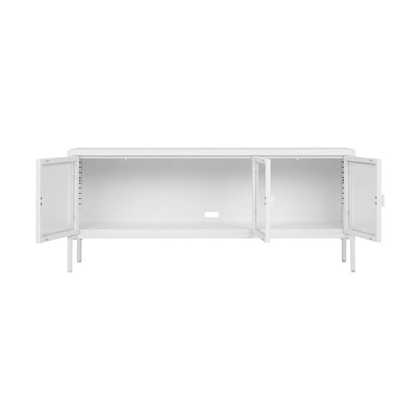 Bílý kovový TV stolek 130x55 cm Brisbane – House Nordic-image-2