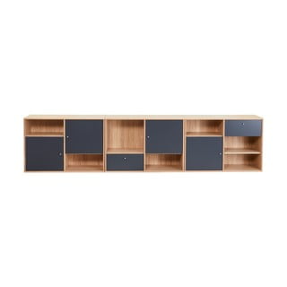 Černá nízká komoda v dekoru dubu 267x61 cm Mistral - Hammel Furniture