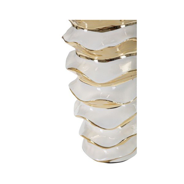 Bílá/ve zlaté barvě keramická stolní lampa s textilním stínidlem (výška 53 cm) Glam Space – Mauro Ferretti-image-2