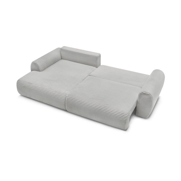 Světle šedá manšestrová rozkládací rohová pohovka (levý roh) Lucien – Bobochic Paris-image-4