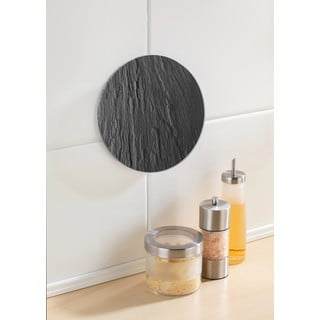 Černá skleněná podložka pod hrnec Wenko Trivet, ø 20 cm