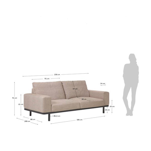 Béžová pohovka Kave Home Noa-image-3