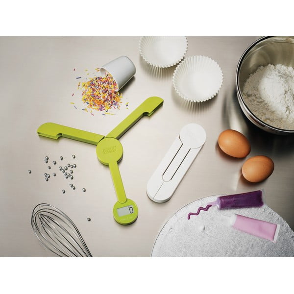 Zelená skládací digitální kuchyňská váha Joseph Joseph TriScale-image-1