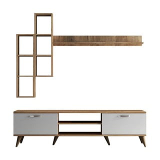 Bílá/přírodní TV souprava v dekoru borovice 180x48 cm Veronica – Kalune Design