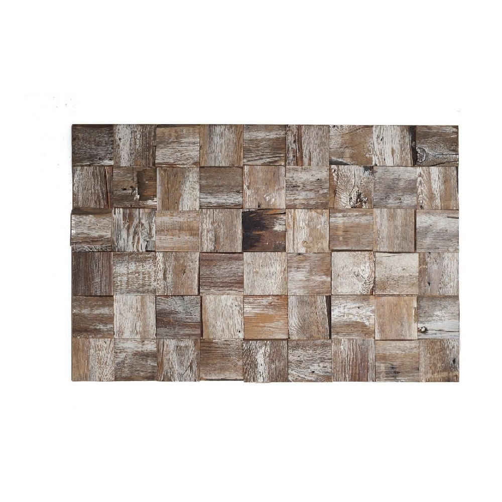 Nástěnná dekorace Wooden White, 60x90 cm