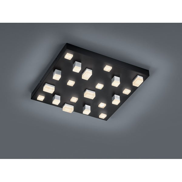 Černé LED stropní svítidlo s kovovým stínidlem 45x45 cm Civeto – CINQUE-image-1