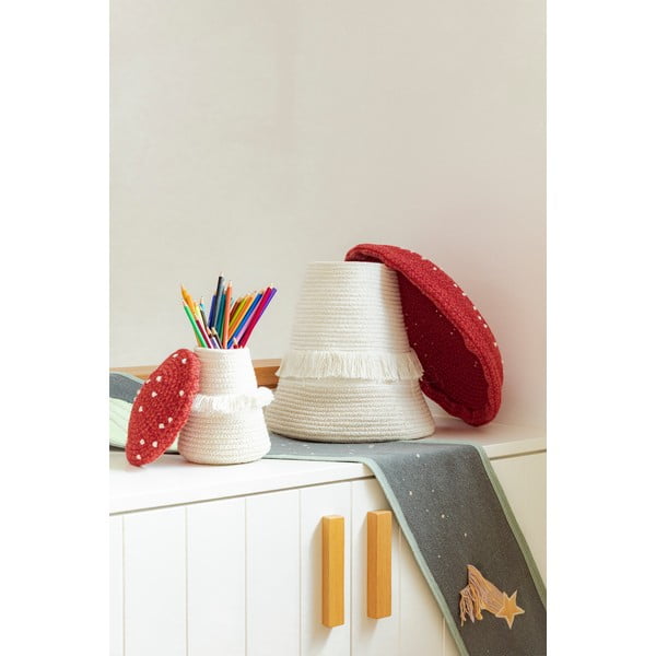 Červený/krémový látkový dětský koš na hračky ø 38x33 cm Big Mushroom – Lorena Canals-image-3
