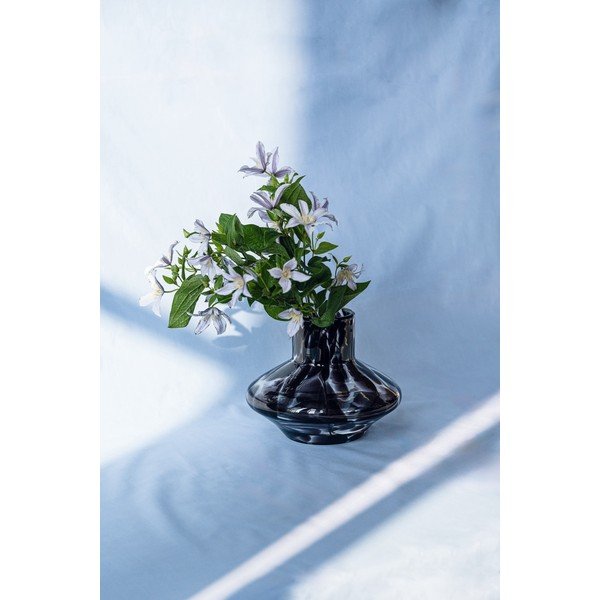 Hnědá skleněná ručně vyrobená váza (výška 28 cm) Glom – noo.ma-image-2