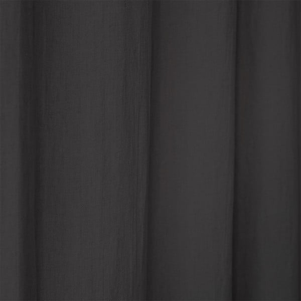 Tmavě šedý lněný závěs s poutky Linen Tales Night Time, 250 x 140 cm-image-1