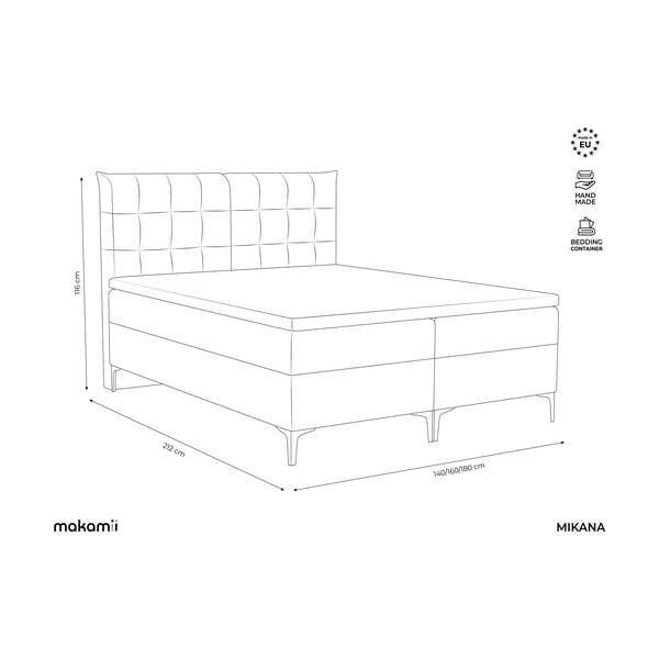 Boxspring postel s úložným prostorem 140x200 cm v terakotové barvě Mikana – Makamii-image-3
