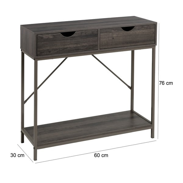 Hnědý konzolový stolek 30x80 cm – Casa Selección-image-4