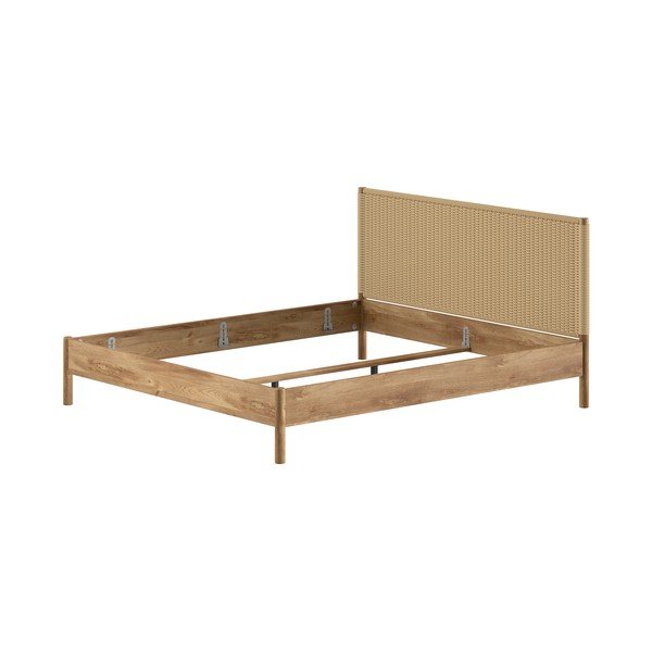 Dvoulůžková postel z dubového dřeva bez roštu 180x200 cm v přírodní barvě Olive Rope – Vipack-image-2