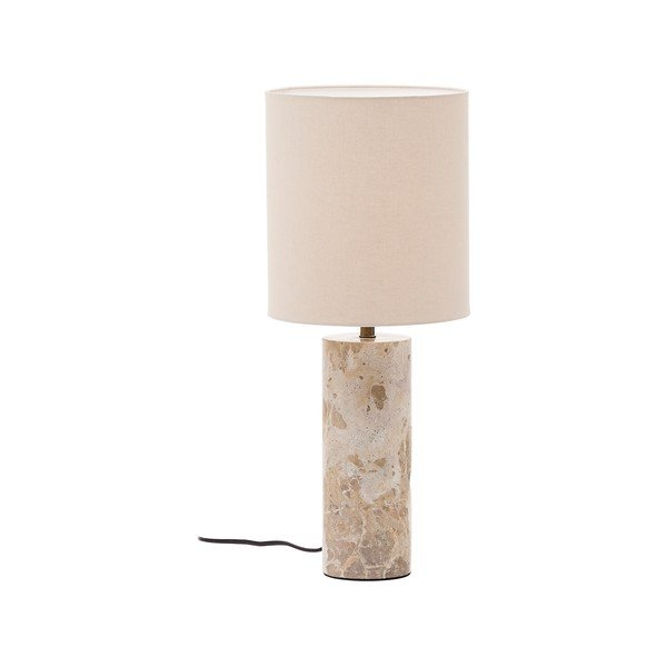 Béžová mramorová stolní lampa s textilním stínidlem (výška 54 cm) Raze – Kave Home