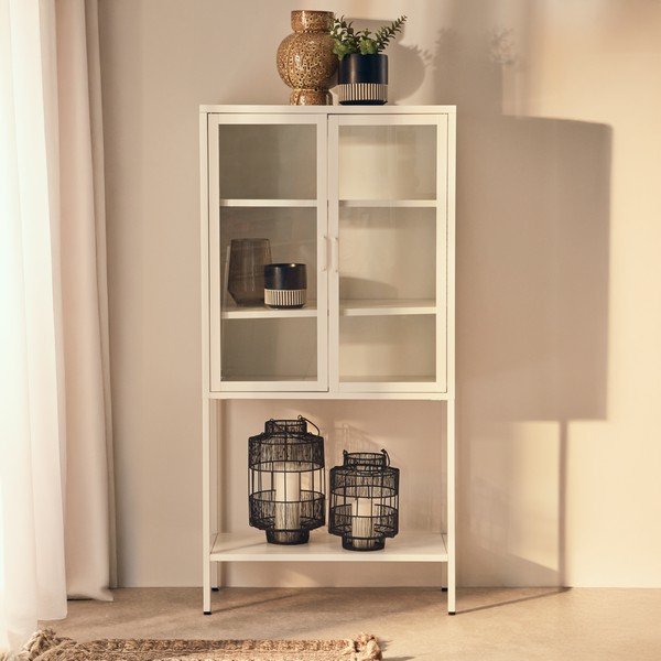Bílá ocelová vitrína 75x150x35 cm Acier – Premier Housewares-image-2