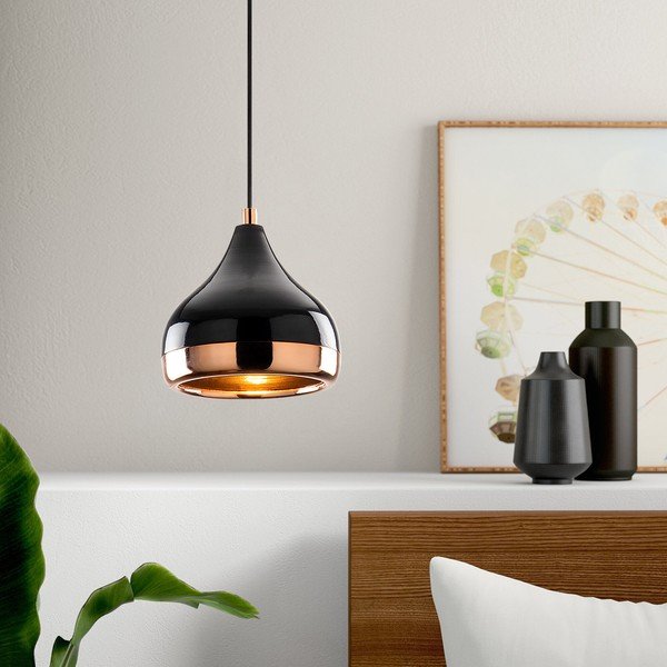 Závěsné svítidlo v černo-měděné barvě Opviq lights Yildo, ø 17 cm-image-4