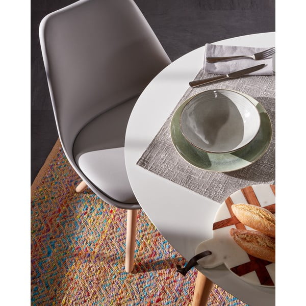 Bílý rozkládací jídelní stůl s bílou deskou 90x120 cm Oqui – Kave Home-image-3