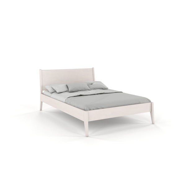 Bílá dvoulůžková postel z bukového dřeva 160x200 cm Visby Radom – Skandica