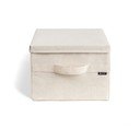 Béžový látkový úložný box s víkem 31x41x22 cm Soft Storage Medium – Bigso