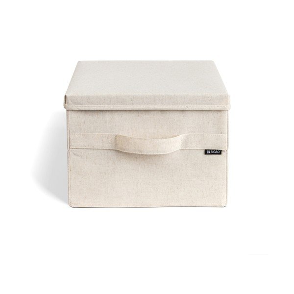 Béžový látkový úložný box s víkem 31x41x22 cm Soft Storage Medium – Bigso