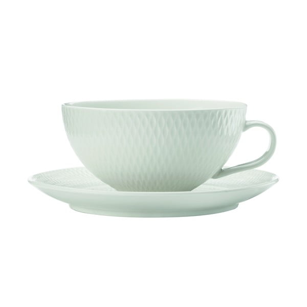 Bílý porcelánový hrnek s podšálkem Maxwell & Williams Diamonds, 250 ml