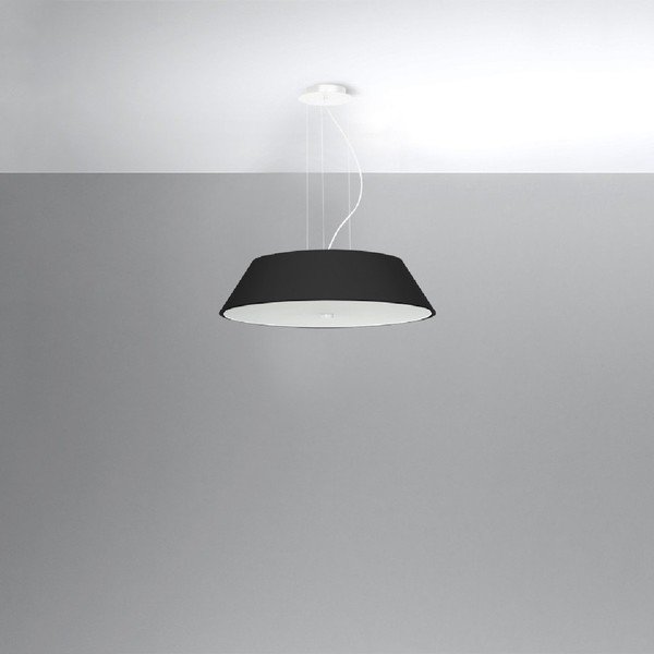 Černé závěsné svítidlo se skleněným stínidlem ø 60 cm Hektor – Sollux-image-1
