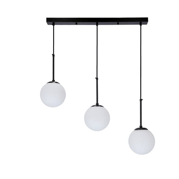 Černé závěsné svítidlo se skleněným stínidlem 15x67 cm Pompei – Candellux Lighting-image-1