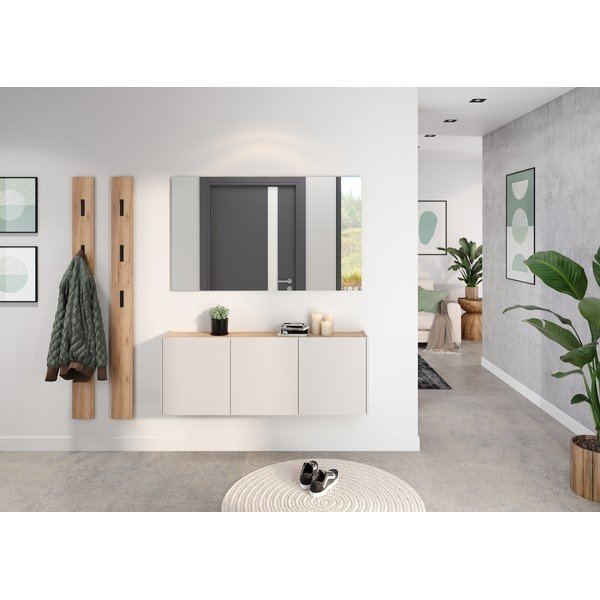 Krémová závěsná skříňka v dekoru dubu 138x52x25 cm Libbiano – Germania-image-1