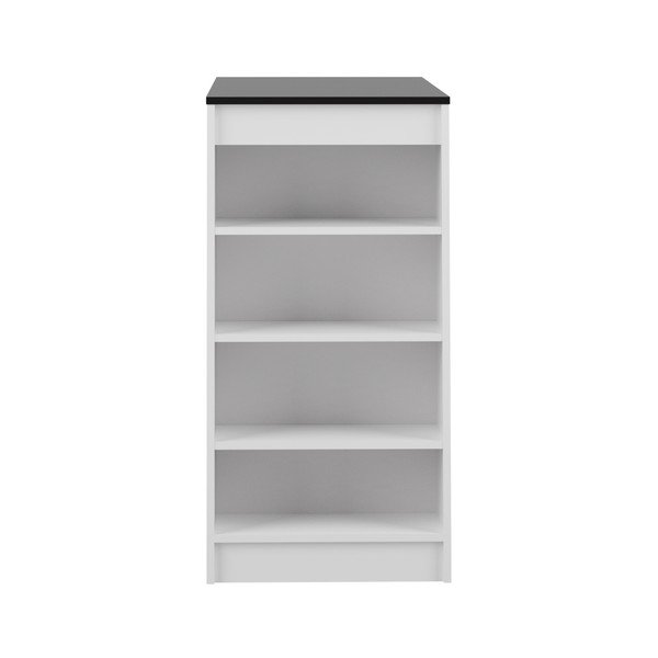 Bílý barový stůl s černou deskou TemaHome Aravis-image-1