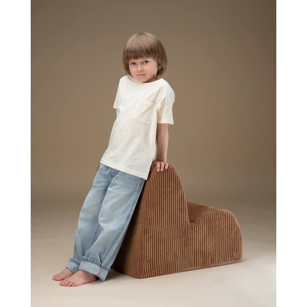 Hnědé manšestrové dětské křesílko Cloud – Wigiwama-image-3