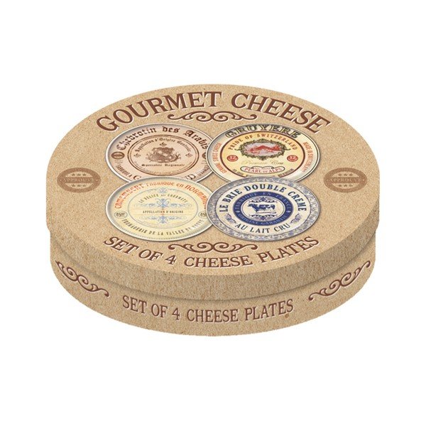 Sada 4 dezertních talířů z keramiky Creative Tops Gourmet Cheese-image-1