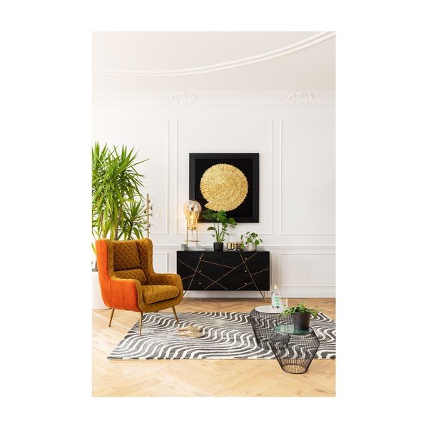 Černá komoda z mangového dřeva Kare Design Gold Vein, šířka 145 cm-image-4