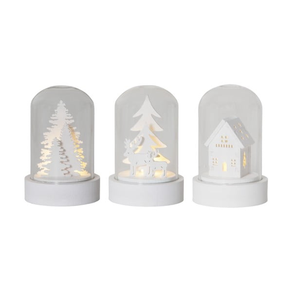 Bílé světelné dekorace s vánočním motivem v sadě 3 ks ø 5,5 cm Kupol – Star Trading