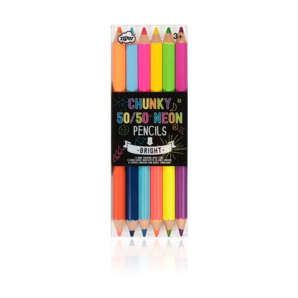 Sada 6 oboustranných pastelek NPW Chunky Pencils