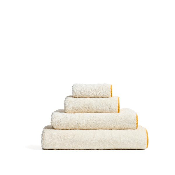 Žlutý/bílý froté bavlněný ručník 50x90 cm Sedora – Kave Home-image-3