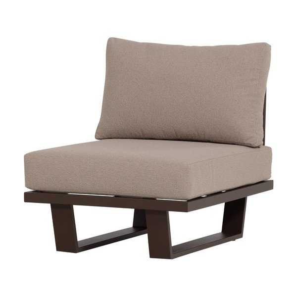 Hnědé kovové/polstrované zahradní křeslo Bear – WOOOD