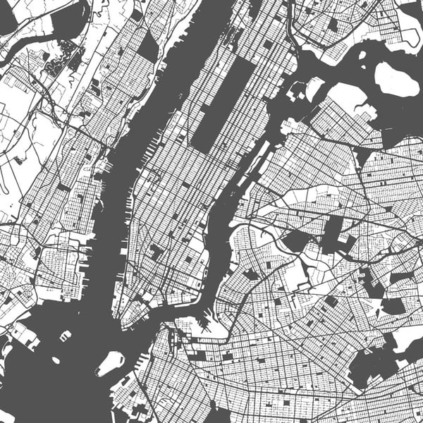 Obraz Homemania Maps Manhattan Black, 60 x 60 cm