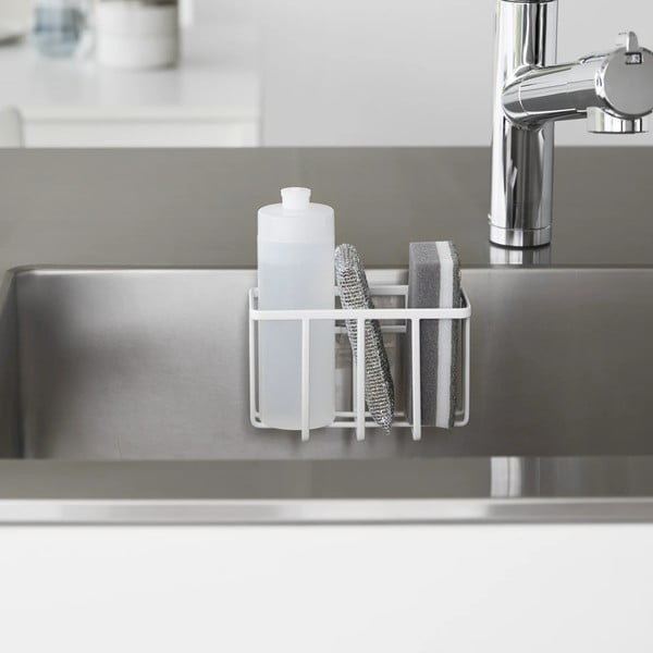 Bílý kovový stojan na mycí prostředky bez vrtání Film Hook – YAMAZAKI-image-1