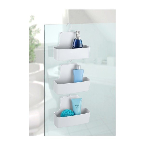 Bílá závěsná polička do sprchy Wenko Barcelona-image-4