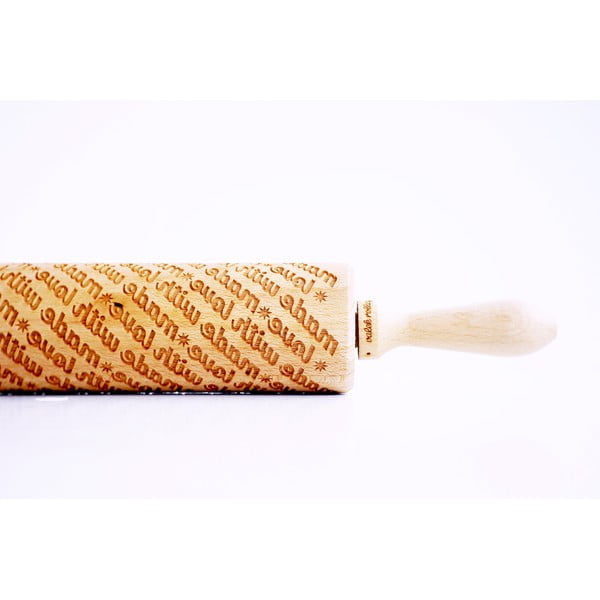 Dřevěný embosovaný váleček na těsto Valek Made with Love-image-2