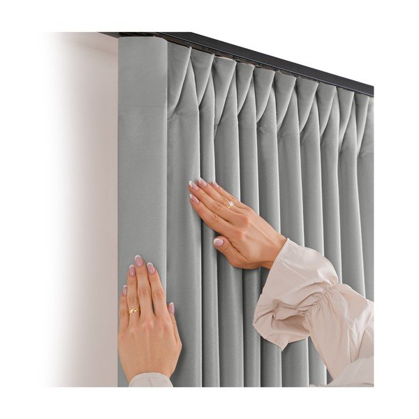 Šedý sametový dimout závěs 530x175 cm Velto – Filumi-image-3