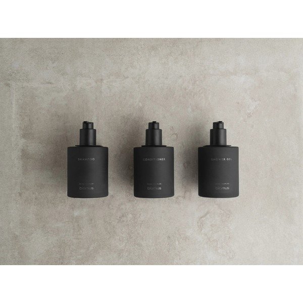 Černé nástěnné skleněné dávkovače mýdla v sadě 3 ks 350 ml Kirei – Blomus-image-2