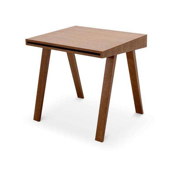 Hnědý stůl s nohami z jasanového dřeva EMKO 4.9, 80 x 70 cm-image-3
