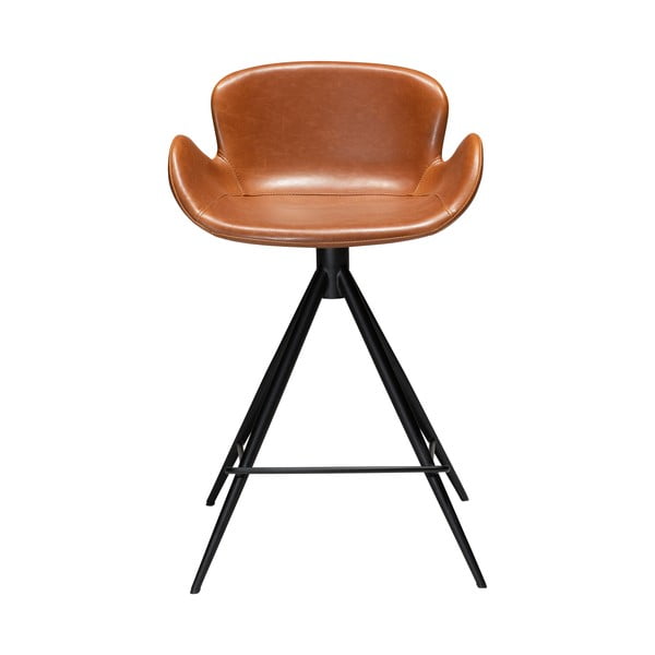 Koňakově hnědá barová židle z imitace kůže DAN–FORM Denmark Gaia, výška 87 cm-image-1