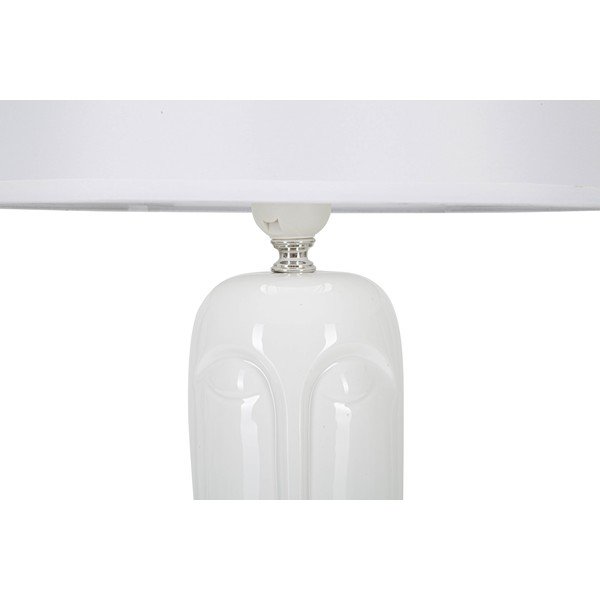 Bílá keramická stolní lampa s textilním stínidlem (výška 46 cm) Statua – Mauro Ferretti-image-2