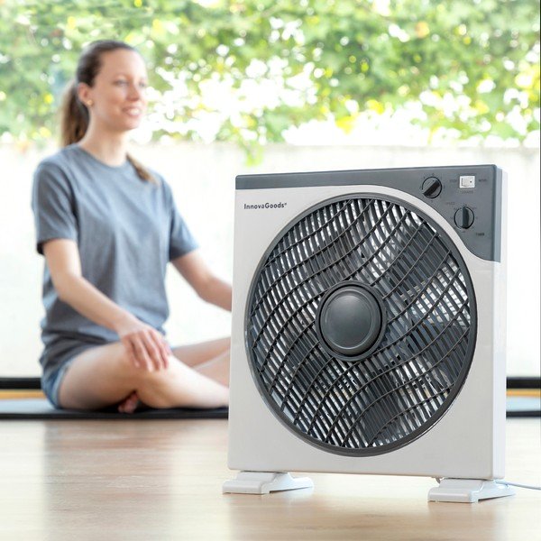 Bílý podlahový ventilátor InnovaGoods, ø 30 cm-image-2